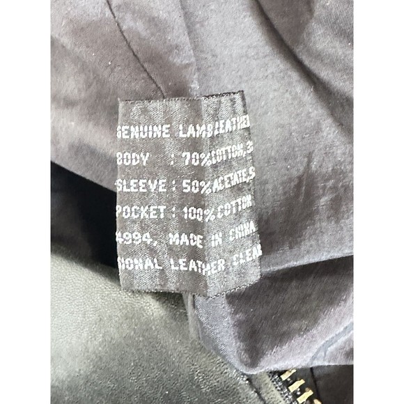 Couture by J. Park Black Genuine Lamb Leather Bomber Jacket w/ Pockets Mens L - Picture 4 of 6